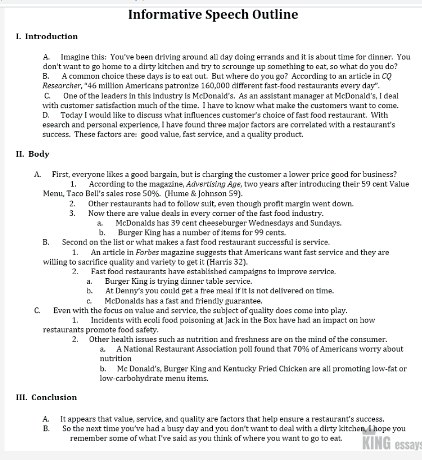 Detail Speech Outline Template Nomer 33