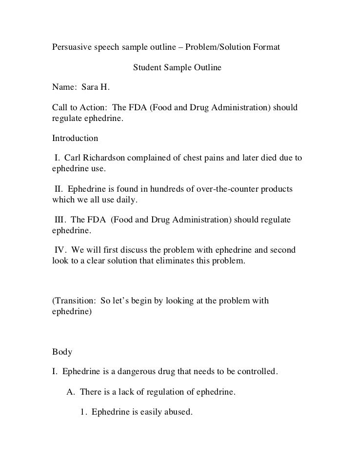 Detail Speech Outline Template Nomer 34