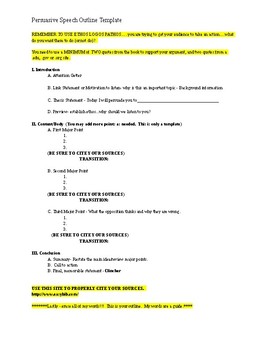 Detail Speech Outline Template Nomer 54