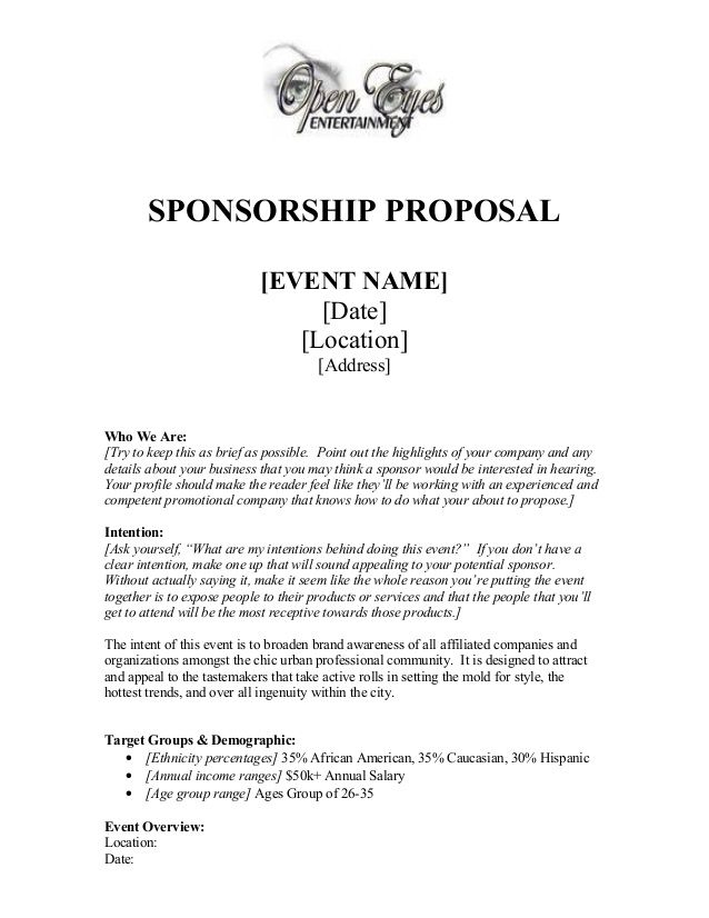 Detail Sponsorship Proposal Template Nomer 7