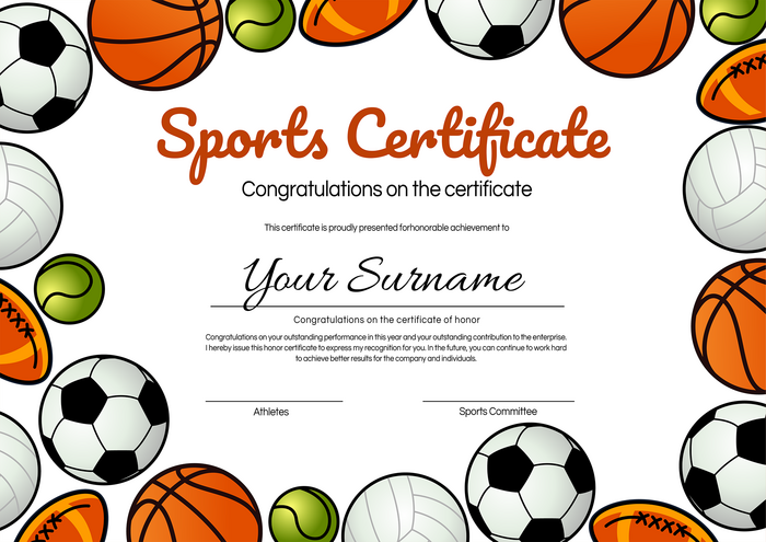 Detail Sports Award Certificate Template Word Nomer 55