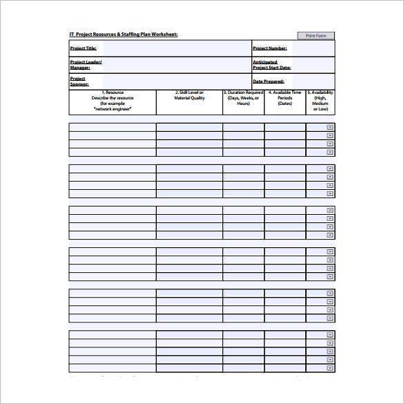 Detail Staffing Plan Template Xls Nomer 18