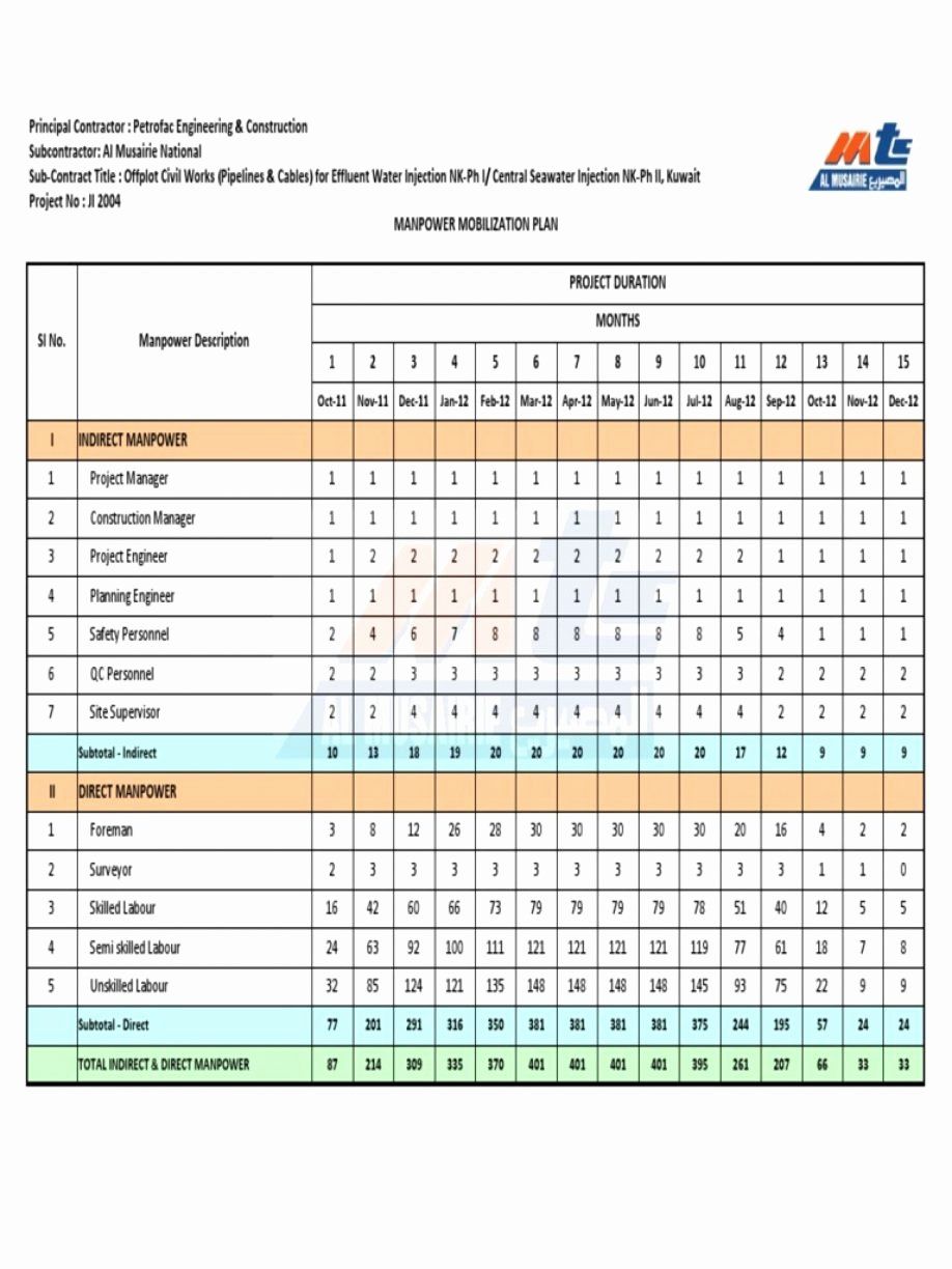 Detail Staffing Plan Template Xls Nomer 3