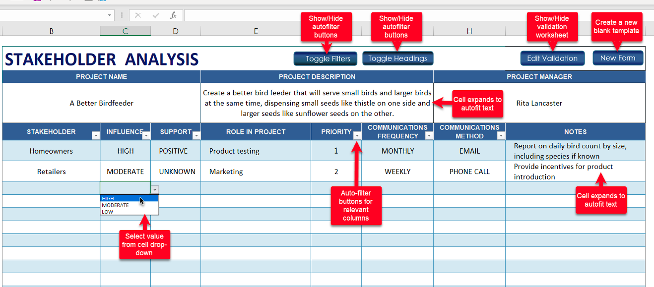 Detail Stakeholder Matrix Template Nomer 40