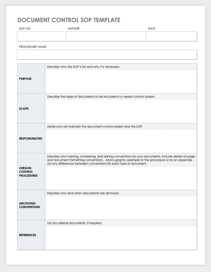 Detail Standard Operating Procedure Template Nomer 2