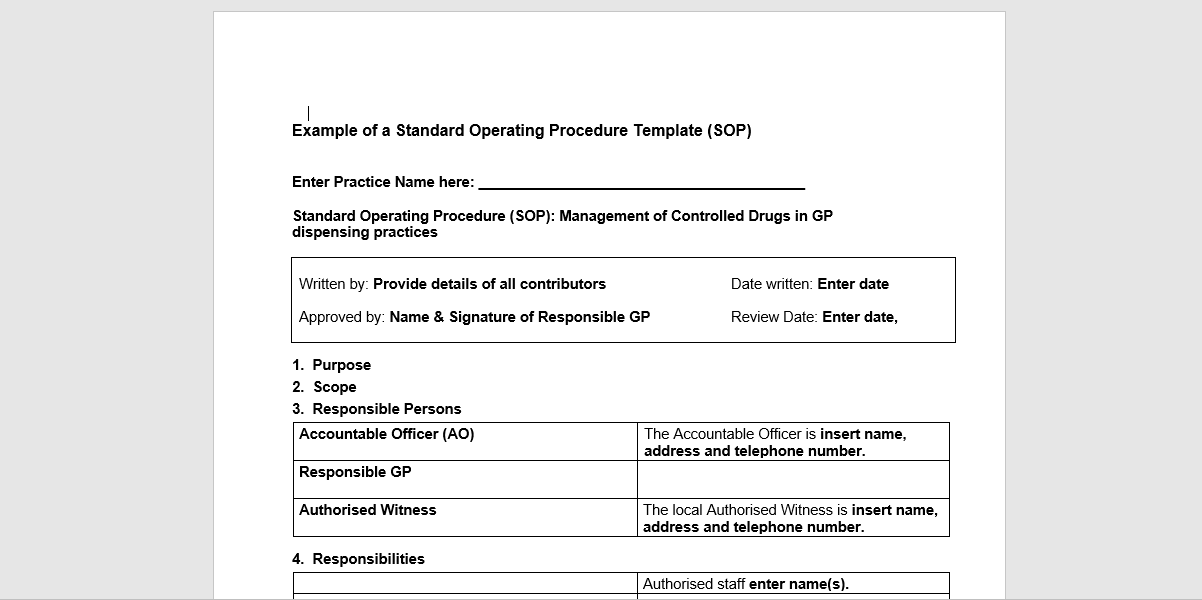 Detail Standard Operating Procedure Template Nomer 27