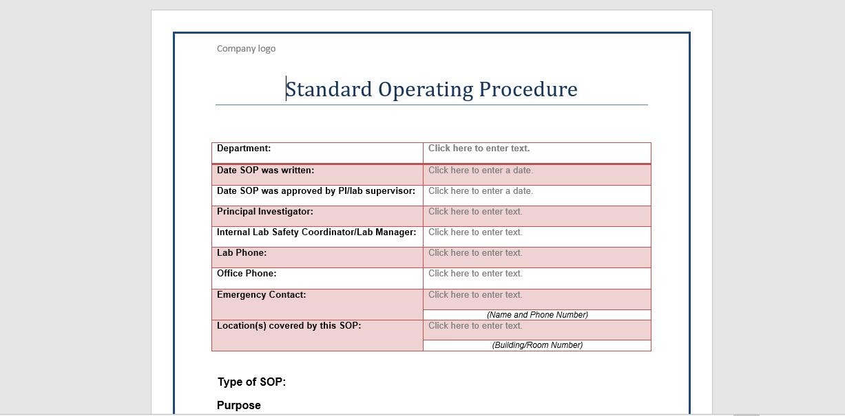 Detail Standard Operating Procedure Template Nomer 33