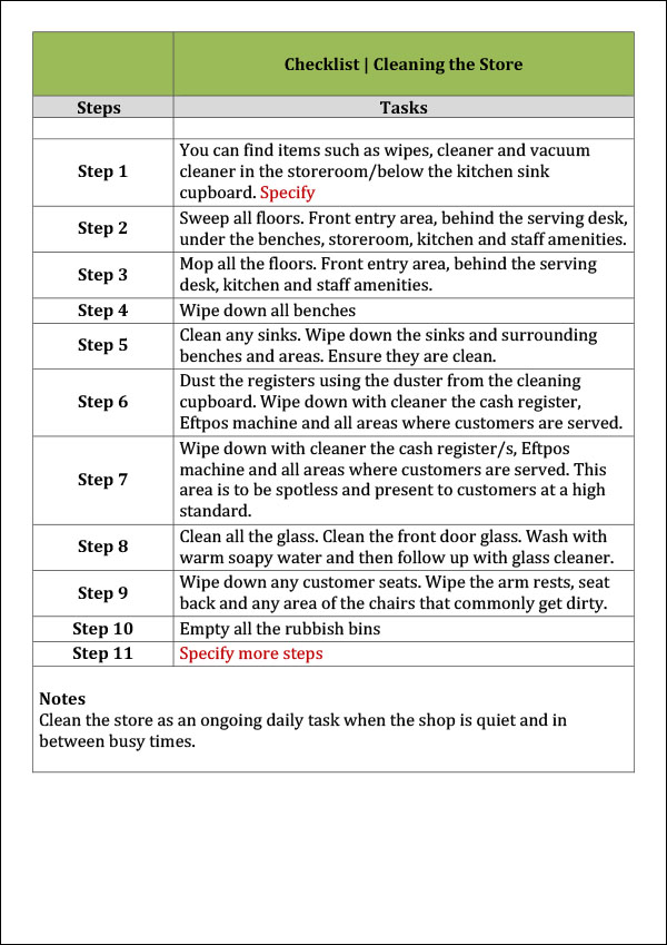 Detail Standard Operating Procedure Template Nomer 37