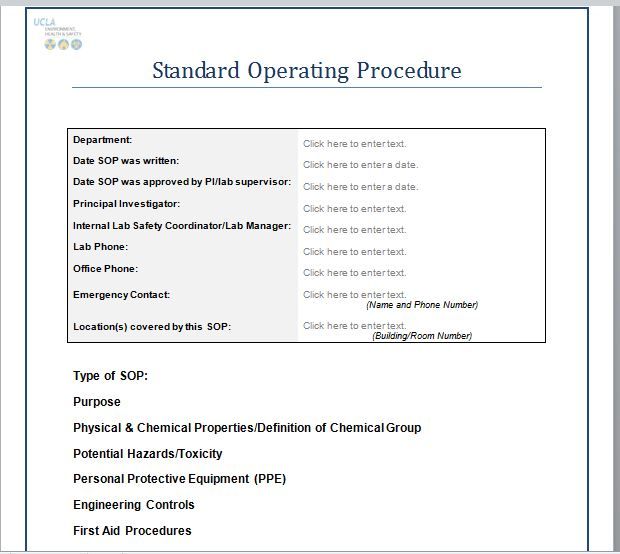 Detail Standard Operating Procedure Template Nomer 40