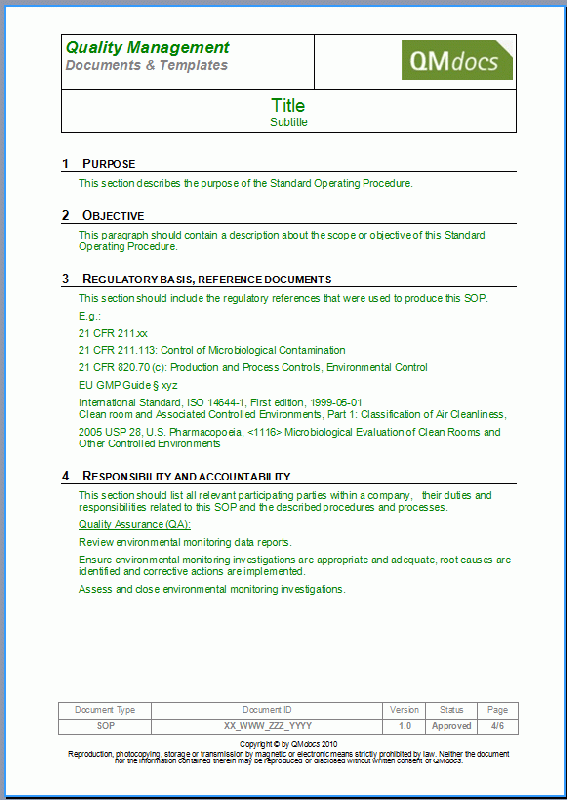 Detail Standard Operating Procedure Template Nomer 42