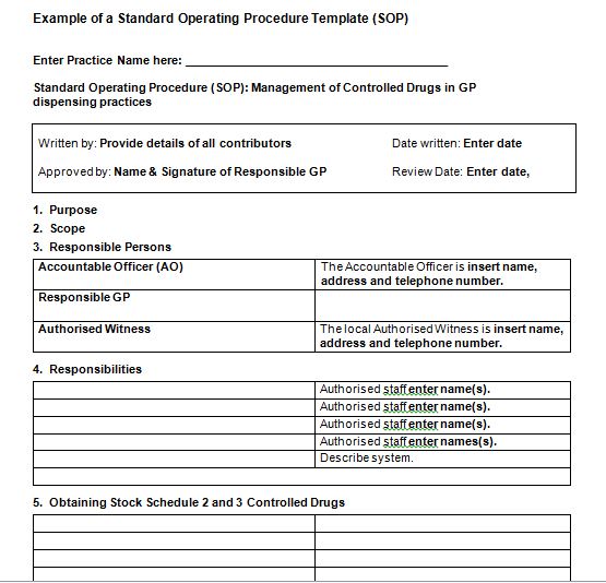 Detail Standard Operating Procedure Template Nomer 43