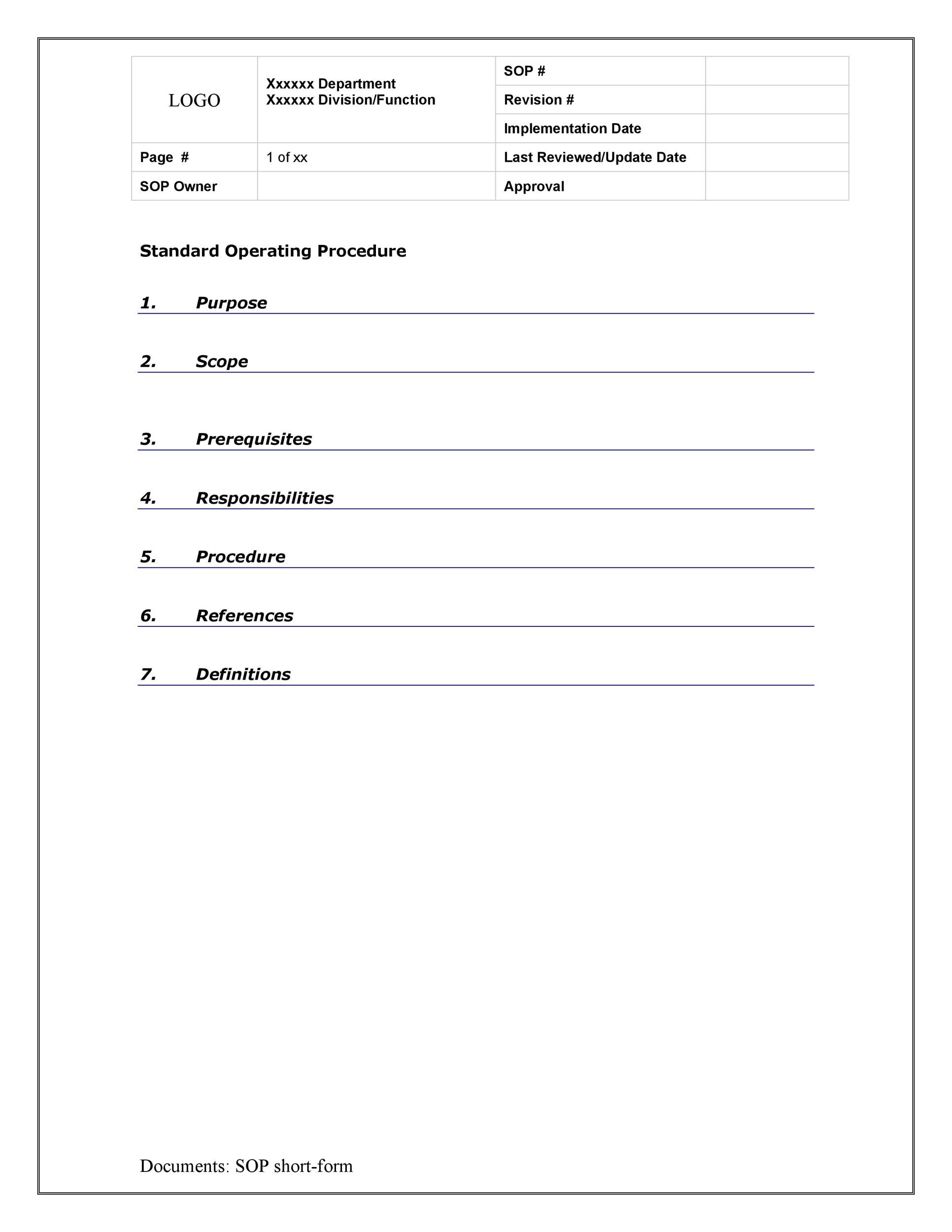 Detail Standard Operating Procedure Template Google Docs Nomer 21