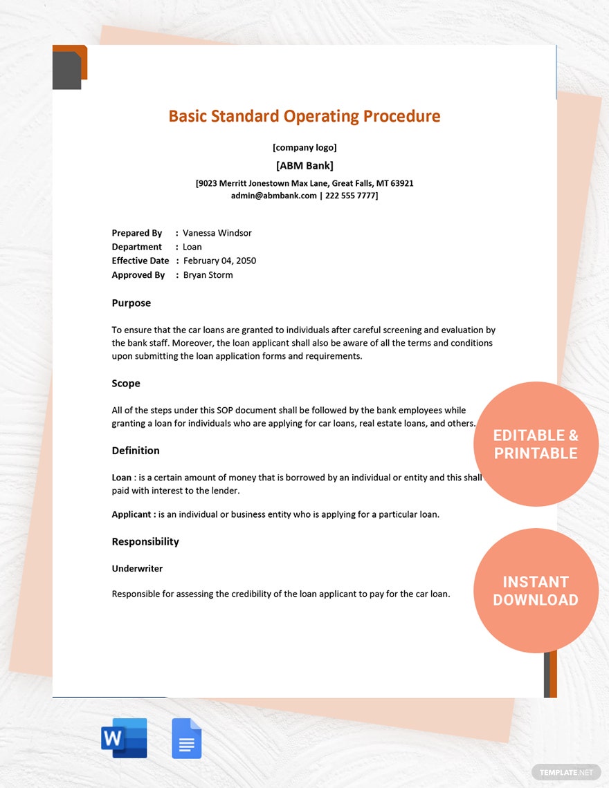 Detail Standard Operating Procedure Template Google Docs Nomer 24