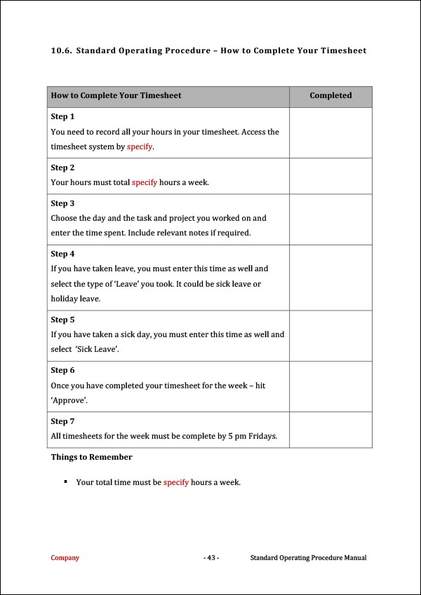 Detail Standard Operating Procedure Template Google Docs Nomer 7