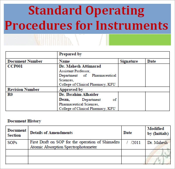 Detail Standard Operating Procedure Template Google Docs Nomer 9