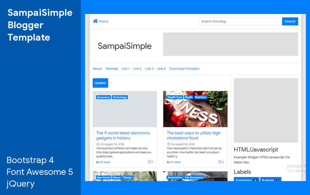 Detail Static Blogger Template Nomer 23