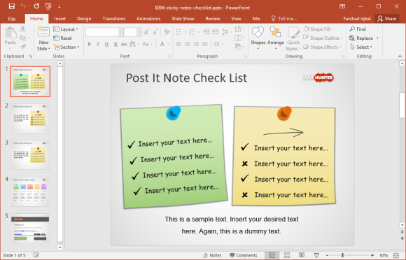 Detail Sticky Notes Template Powerpoint Nomer 19