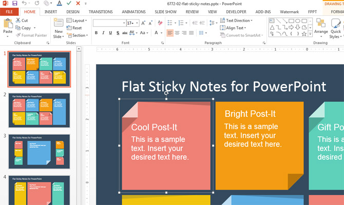 Detail Sticky Notes Template Powerpoint Nomer 22