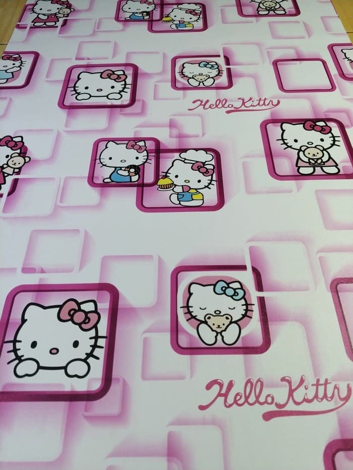 Detail Stiker Dinding Hello Kitty 3d Nomer 11