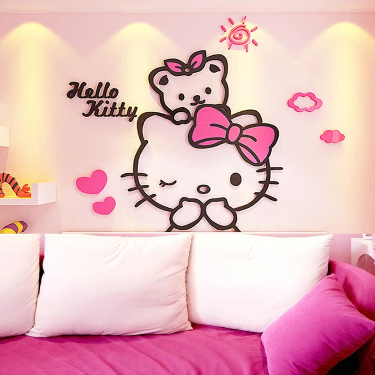 Detail Stiker Dinding Hello Kitty 3d Nomer 17