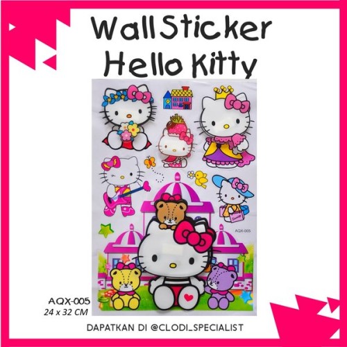 Detail Stiker Dinding Hello Kitty 3d Nomer 25