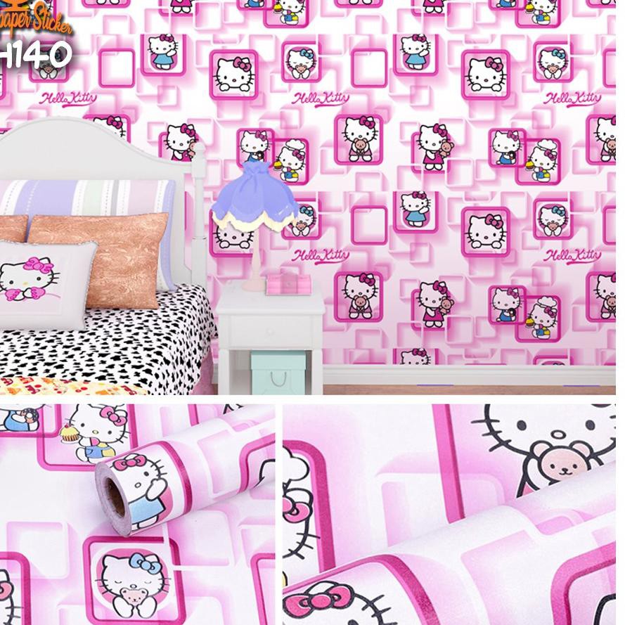 Detail Stiker Dinding Hello Kitty 3d Nomer 4