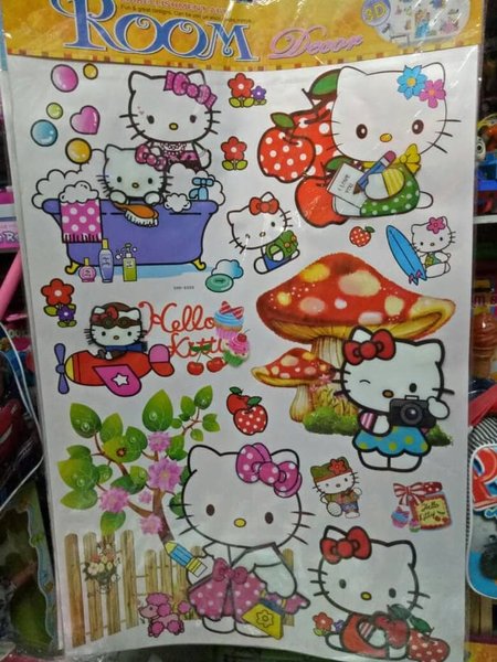 Detail Stiker Dinding Hello Kitty 3d Nomer 34