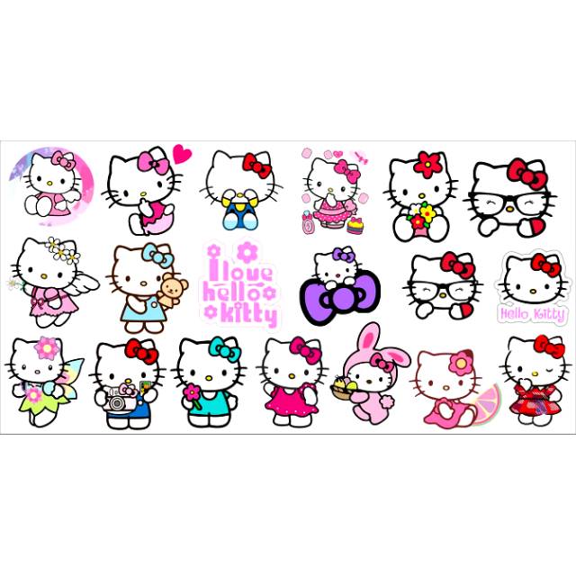 Detail Stiker Hello Kitty Nomer 2