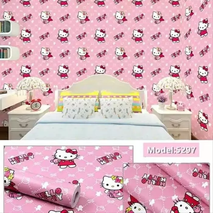 Detail Stiker Kamar Hello Kitty Nomer 13