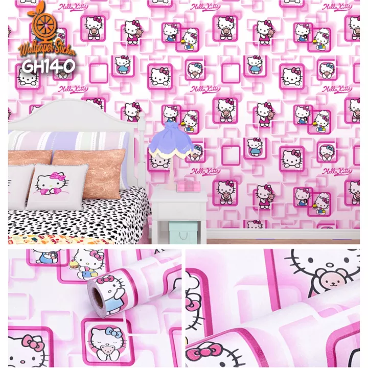 Detail Stiker Kamar Hello Kitty Nomer 22