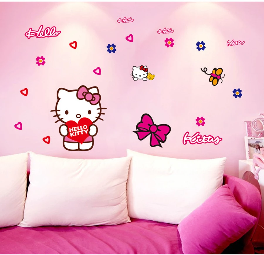 Detail Stiker Kamar Hello Kitty Nomer 6