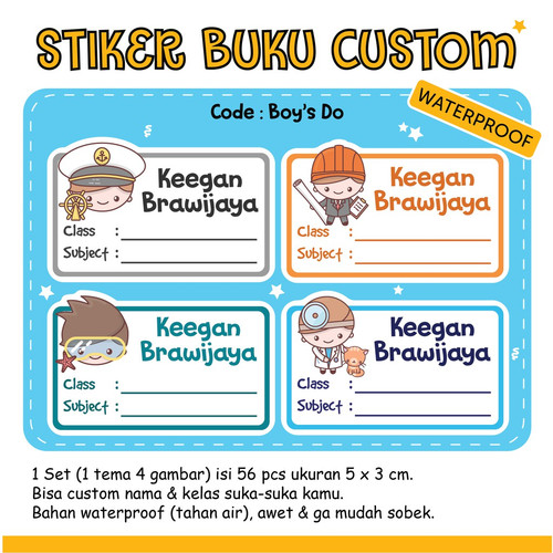 Detail Stiker Nama Buku Nomer 25