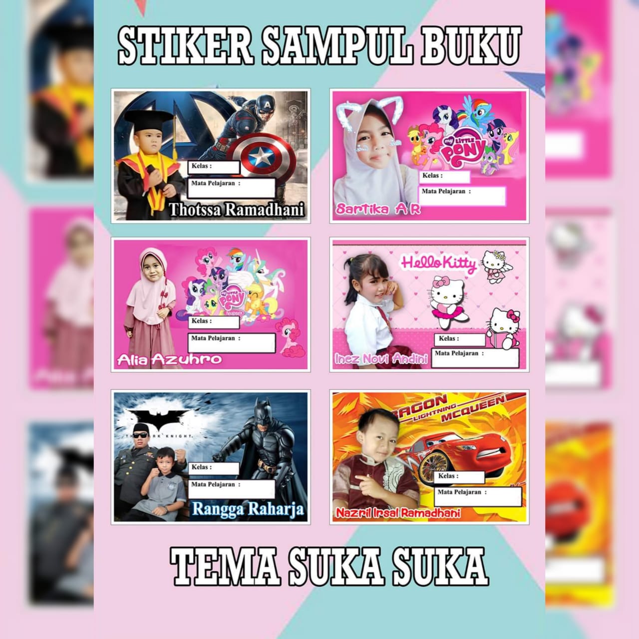 Detail Stiker Nama Buku Sekolah Nomer 15