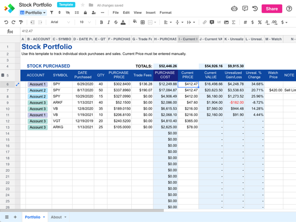 Detail Stock Analysis Excel Template Free Nomer 36