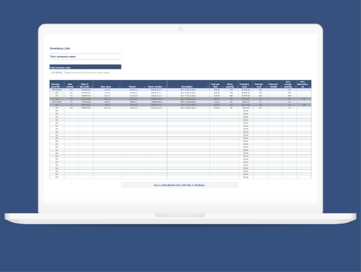 Detail Stock List Template Nomer 27