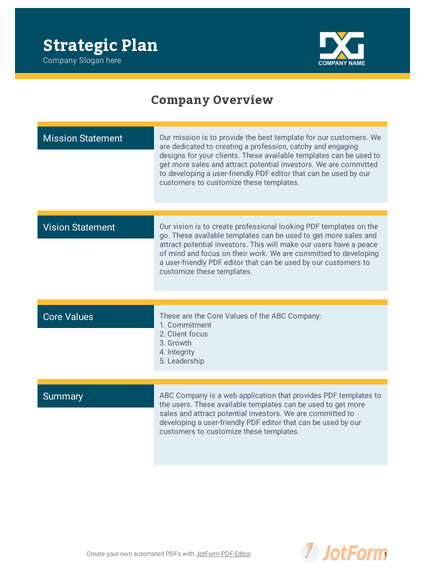 Detail Strategic Planning Framework Template Nomer 3