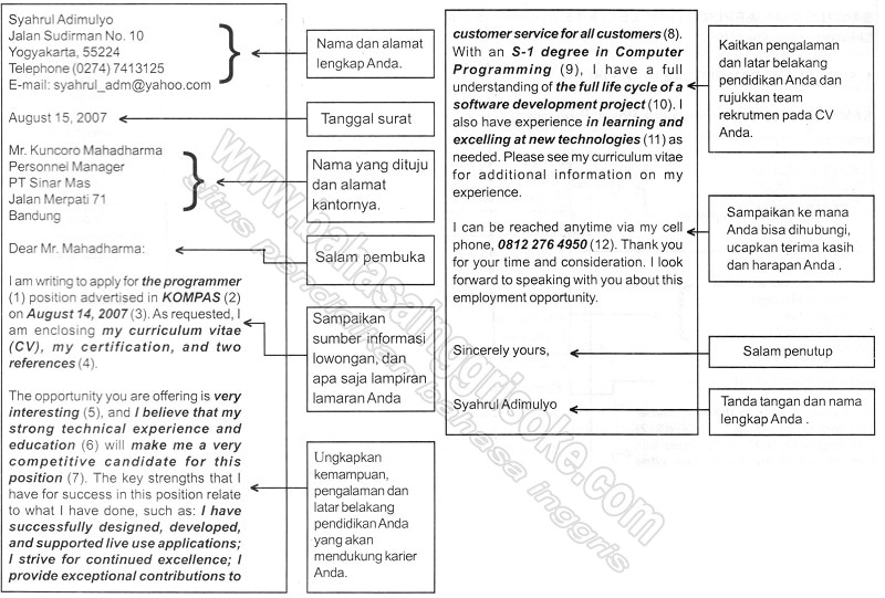 Detail Struktur Surat Lamaran Pekerjaan Bahasa Inggris Nomer 30