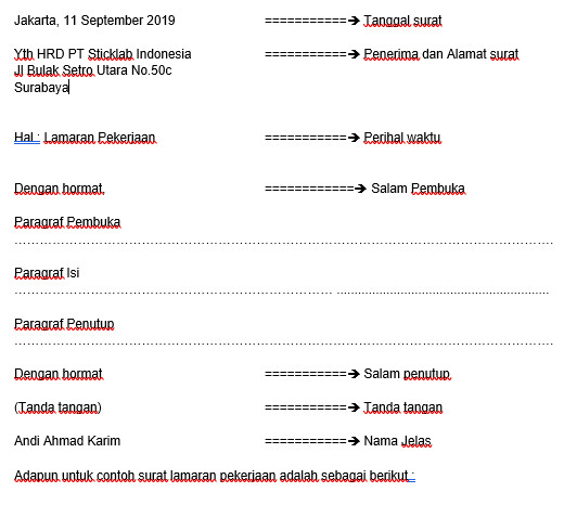 Detail Struktur Surat Lamaran Pekerjaan Bahasa Inggris Nomer 7