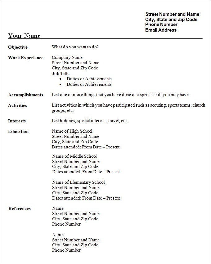 Detail Student Cv Template Free Download Nomer 20