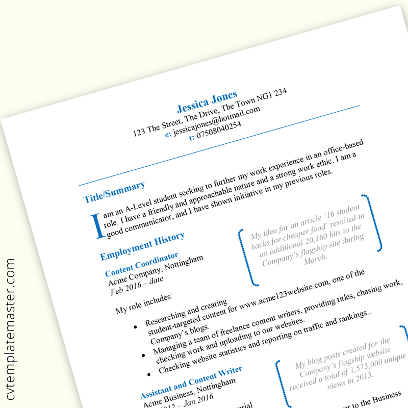 Detail Student Cv Template Free Download Nomer 29