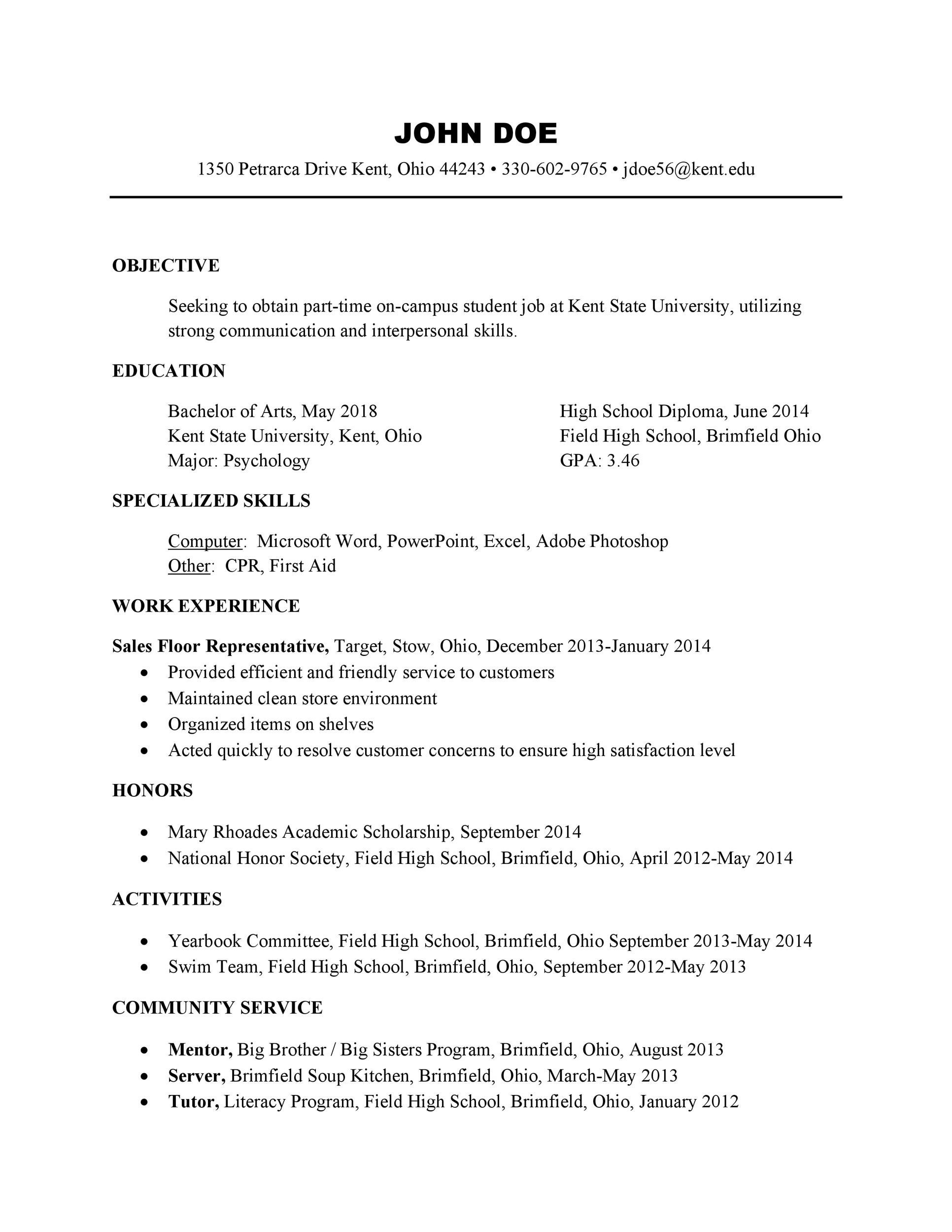Detail Student Cv Template Free Download Nomer 50