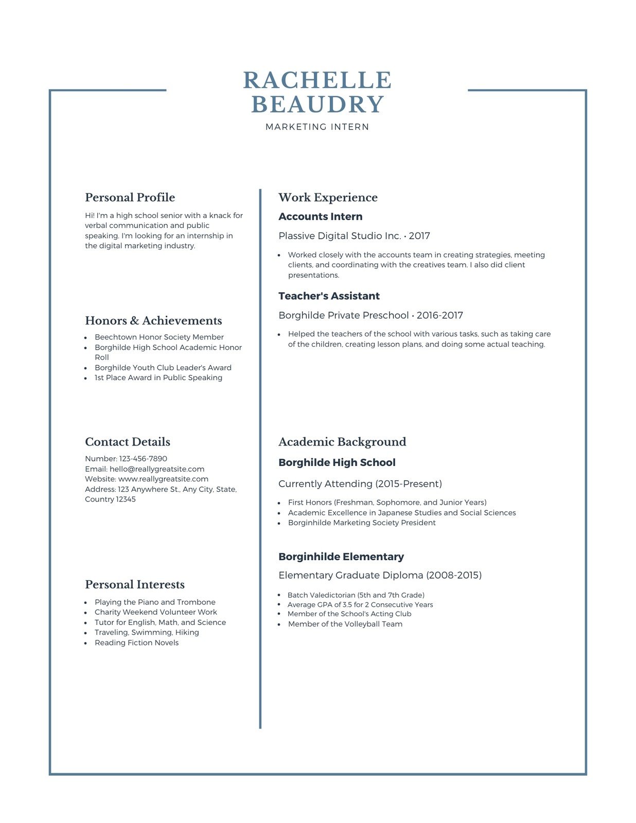 Detail Student Cv Template Free Download Nomer 56
