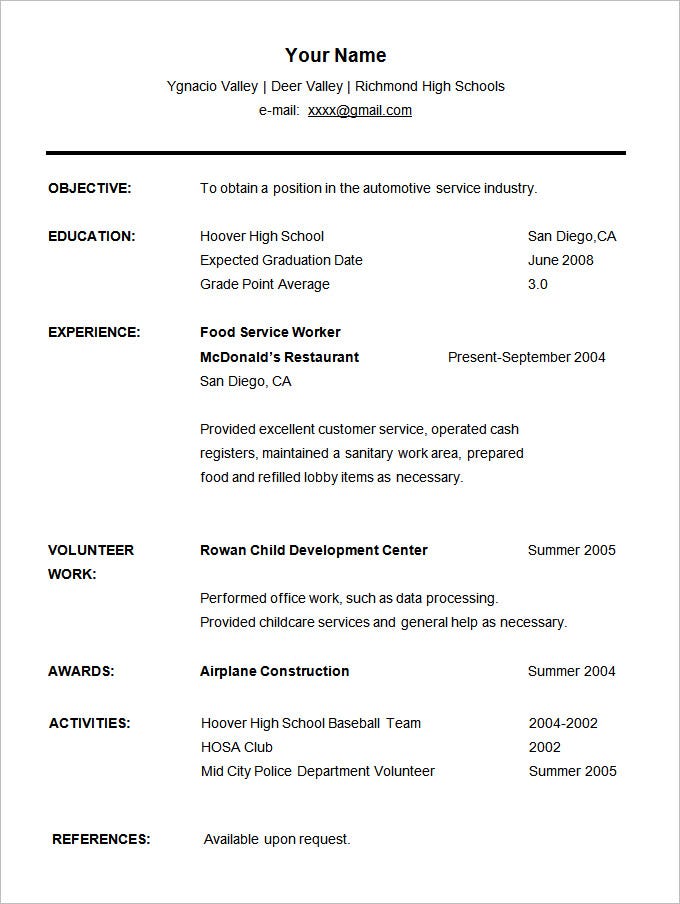 Detail Student Cv Template Free Download Nomer 9