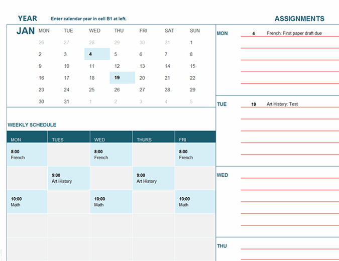 Detail Study Calendar Template Nomer 26