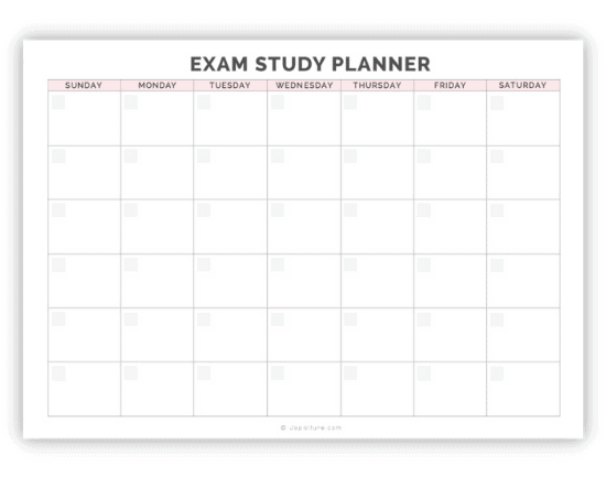 Detail Study Calendar Template Nomer 29