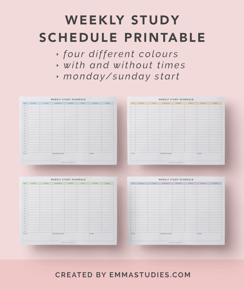 Detail Study Calendar Template Nomer 30