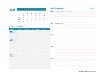 Detail Study Calendar Template Nomer 33
