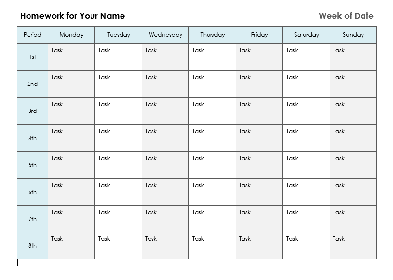 Detail Study Calendar Template Nomer 47