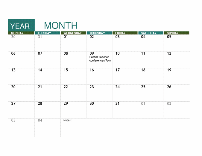 Detail Study Calendar Template Nomer 52