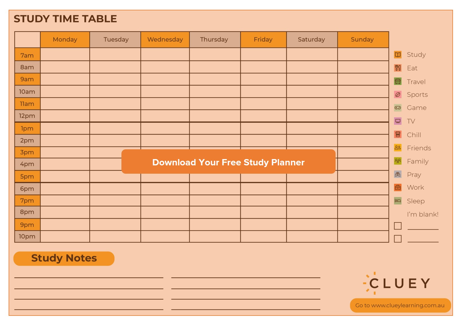 Detail Study Plan Template Nomer 21